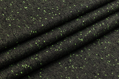 Italian Wool Blend Tweed - Green / Black