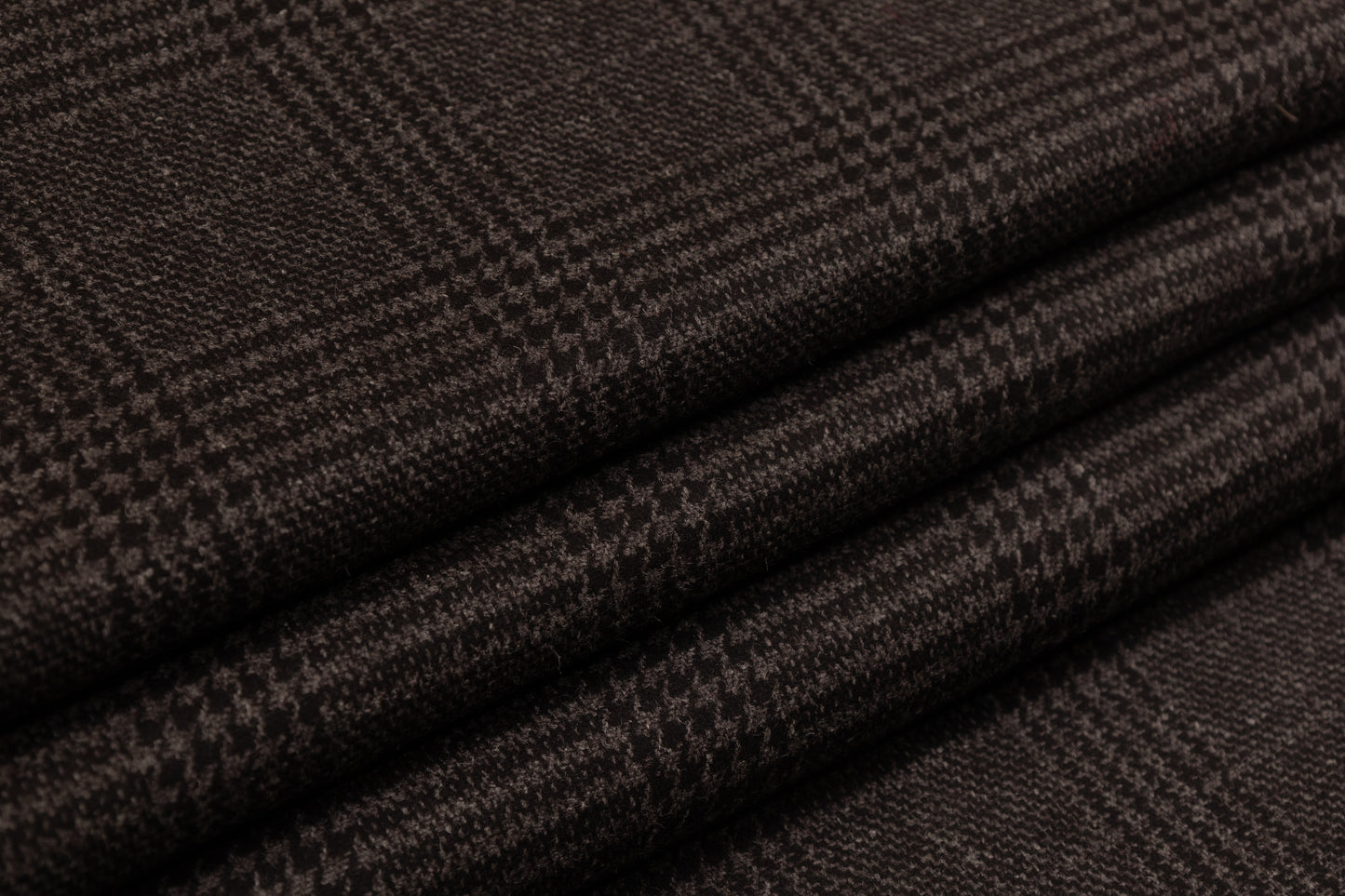 Checked Italian Wool Suiting - Smoky Black