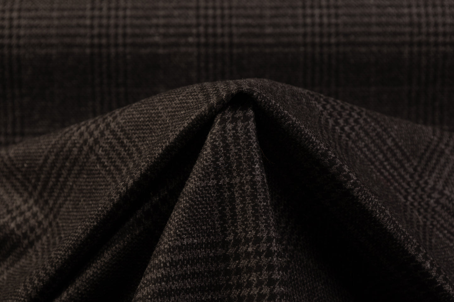 Checked Italian Wool Suiting - Smoky Black