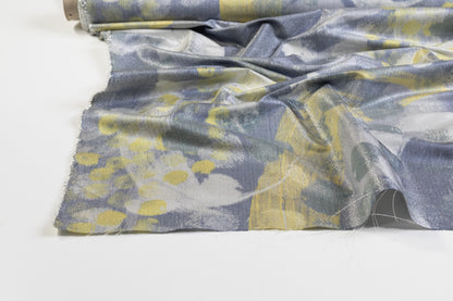 Abstract Metallic Italian Brocade - Yellow / Silver / Gray