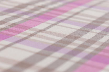 Checked Italian Wool Suiting - Pink / Taupe / Purple