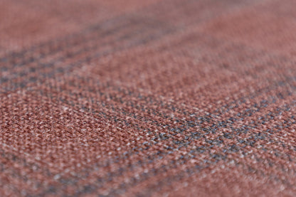 Checked Italian Raw Silk Suiting - Brown / Gray