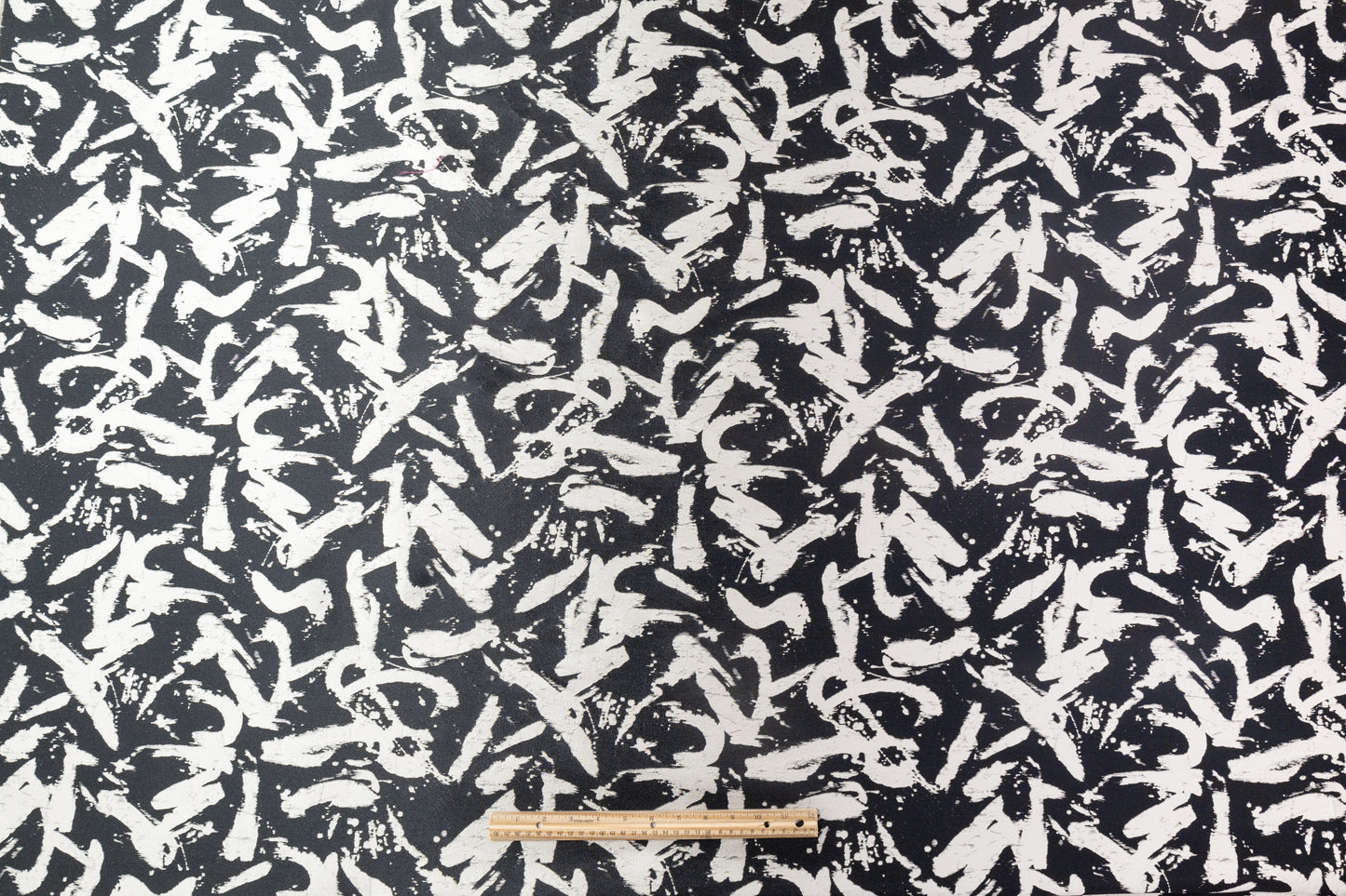 Double Faced Abstract Italian Brocade - Black / Off White