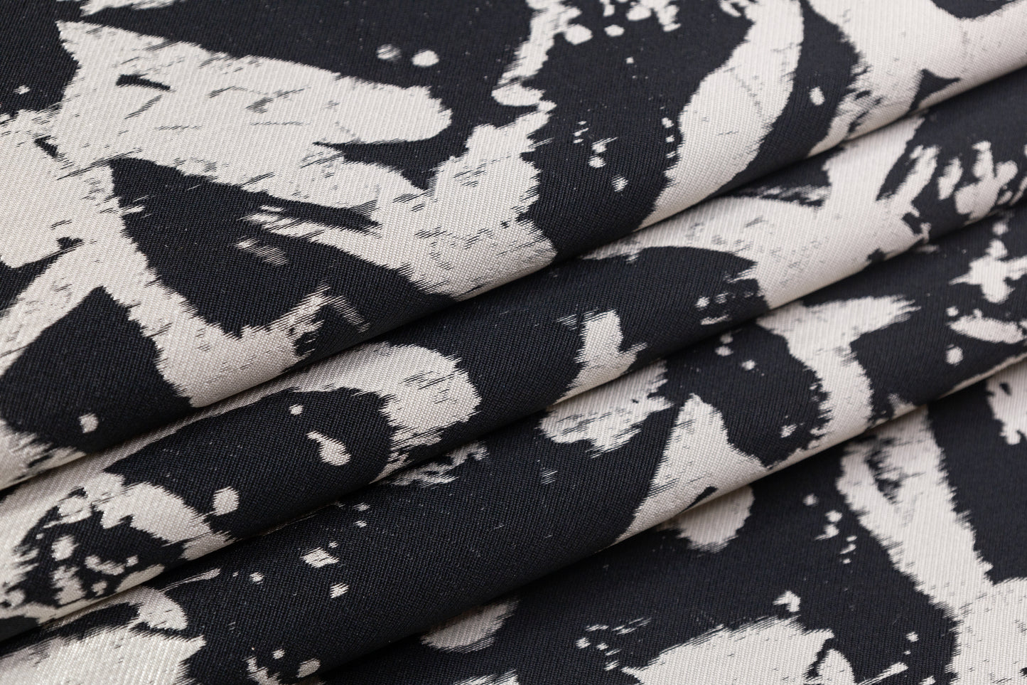 Double Faced Abstract Italian Brocade - Black / Off White