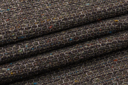 Metallic Cotton Wool Tweed - Green / Black