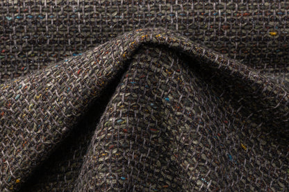 Metallic Cotton Wool Tweed - Green / Black