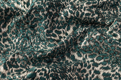 Metallic Cheetah Italian Brocade - Teal Blue