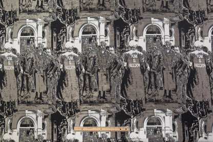 "Punk is Freedom" - Italian Brocade Panel - Black / Taupe