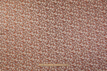 Geometric Metallic Italian Brocade - Rust