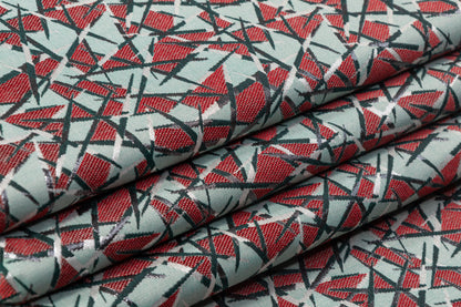 Geometric Metallic Italian Brocade - Watermelon