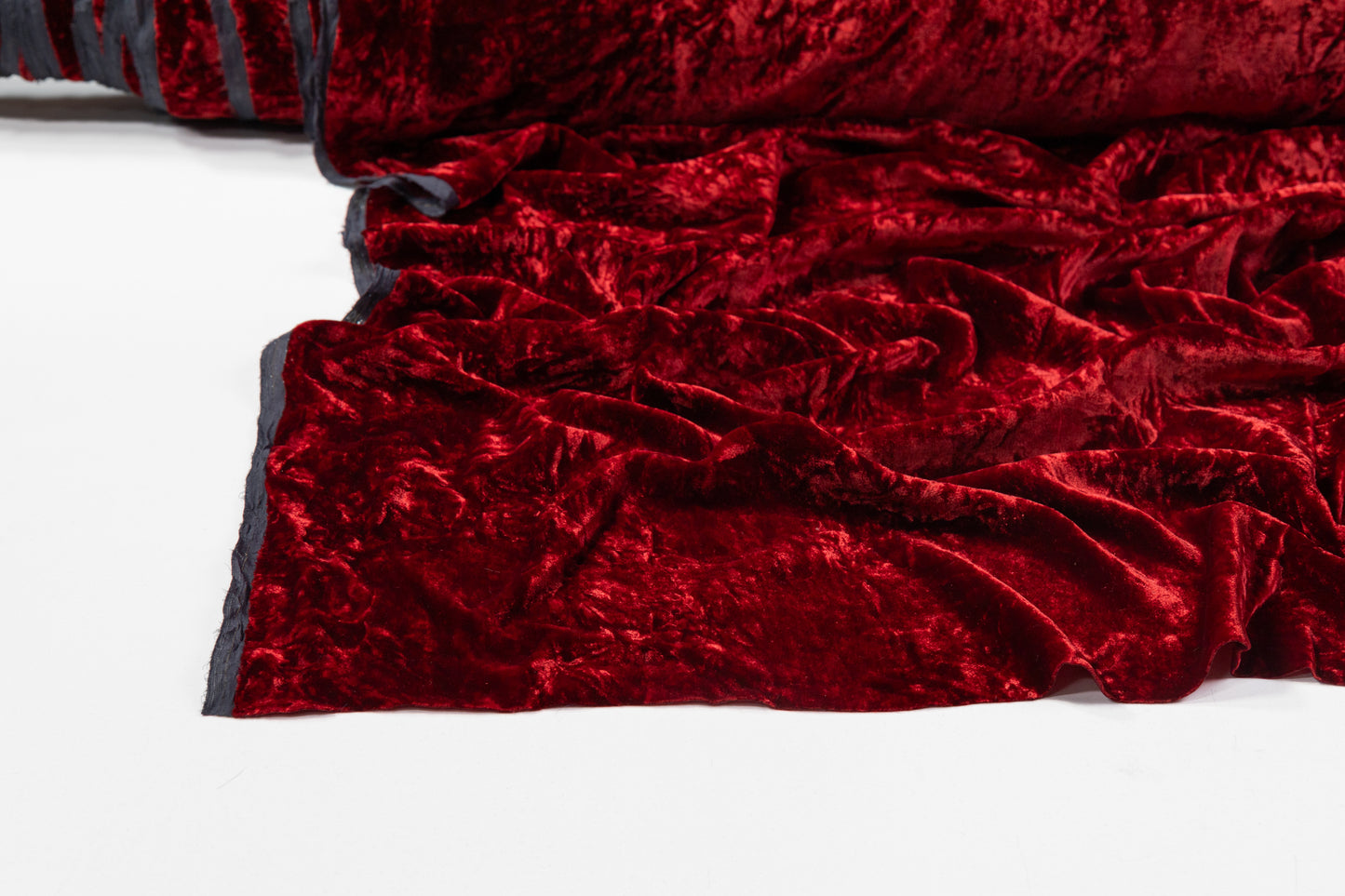 Crushed Italian Silk Viscose Velvet - Red