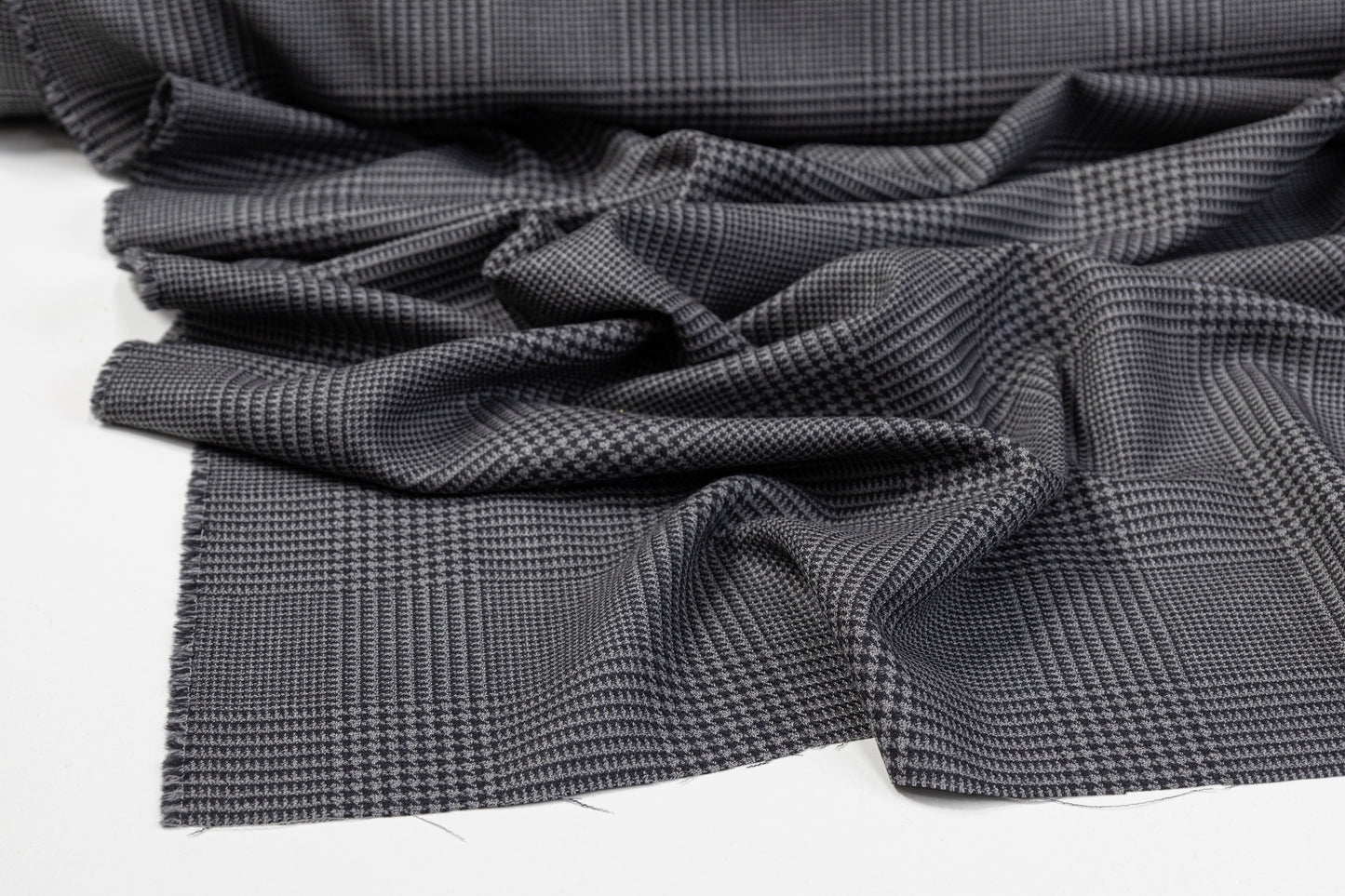 Glen Check Italian Wool Suiting - Charcoal Gray