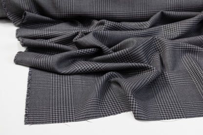 Glen Check Italian Wool Suiting - Charcoal Gray