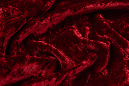 Crushed Italian Silk Viscose Velvet - Red