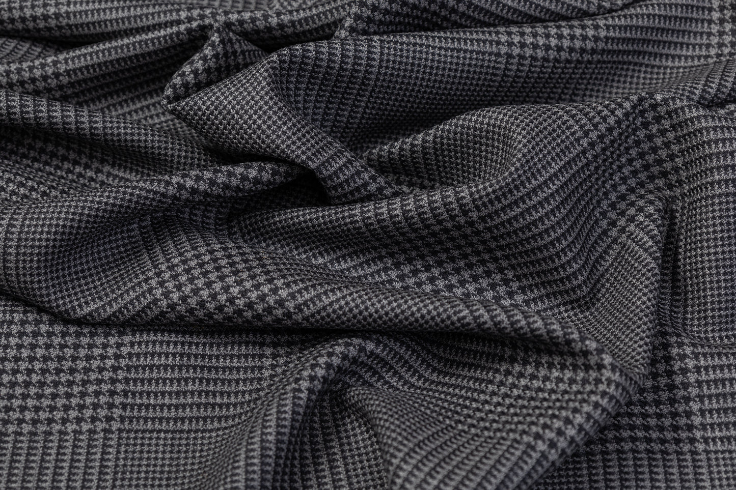 Glen Check Italian Wool Suiting - Charcoal Gray