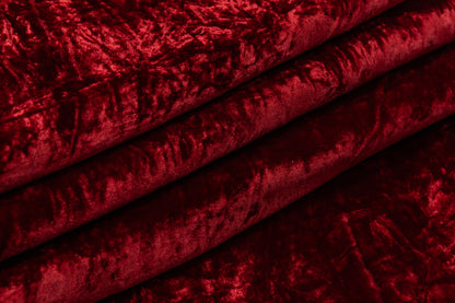 Crushed Italian Silk Viscose Velvet - Red