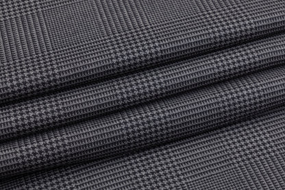 Glen Check Italian Wool Suiting - Charcoal Gray