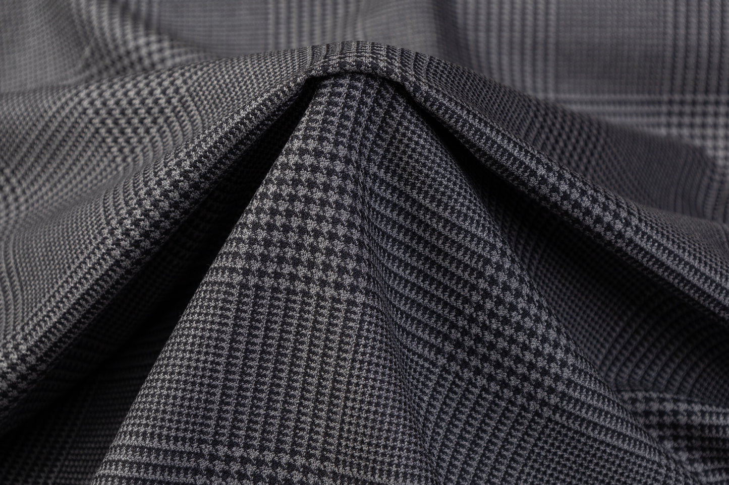 Glen Check Italian Wool Suiting - Charcoal Gray