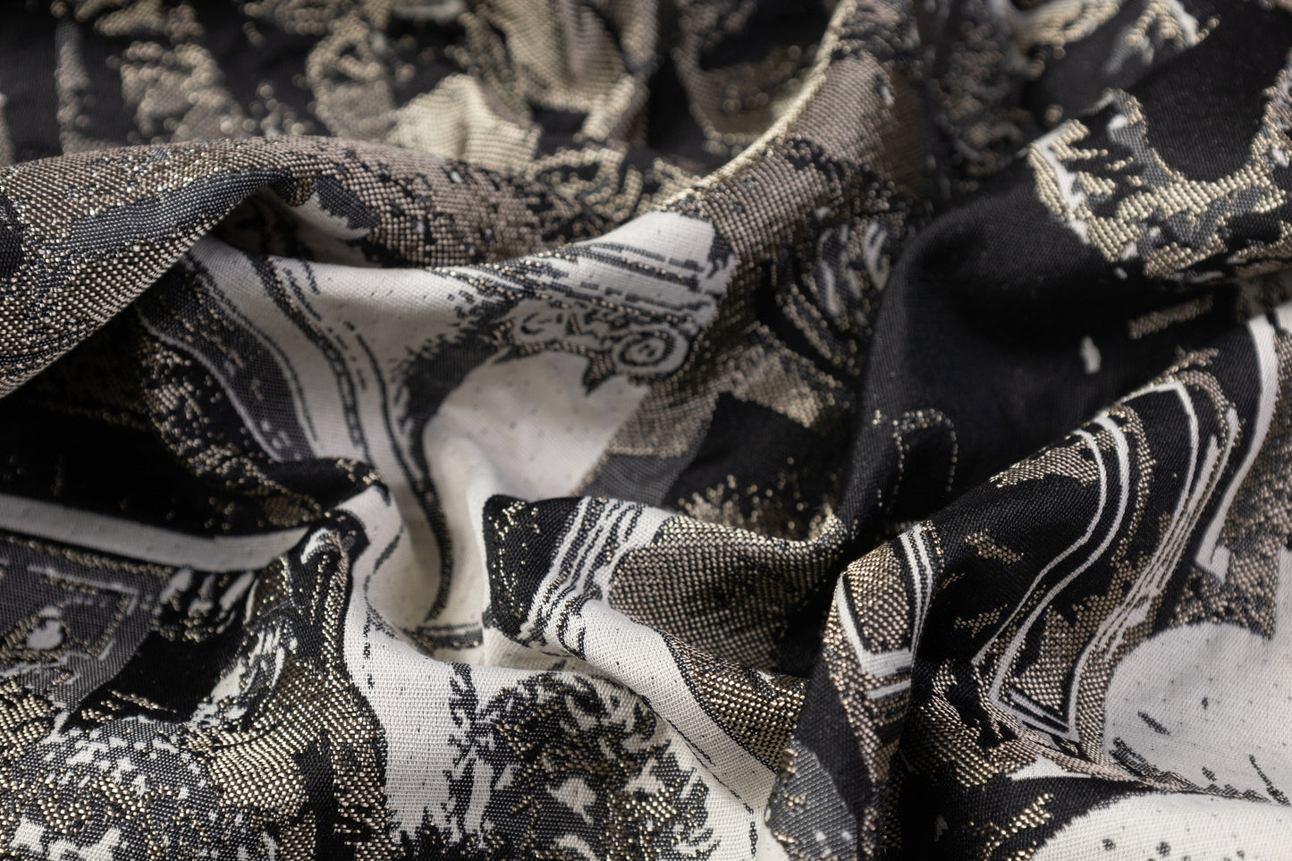 "Punk is Freedom" - Italian Brocade Panel - Black / Taupe