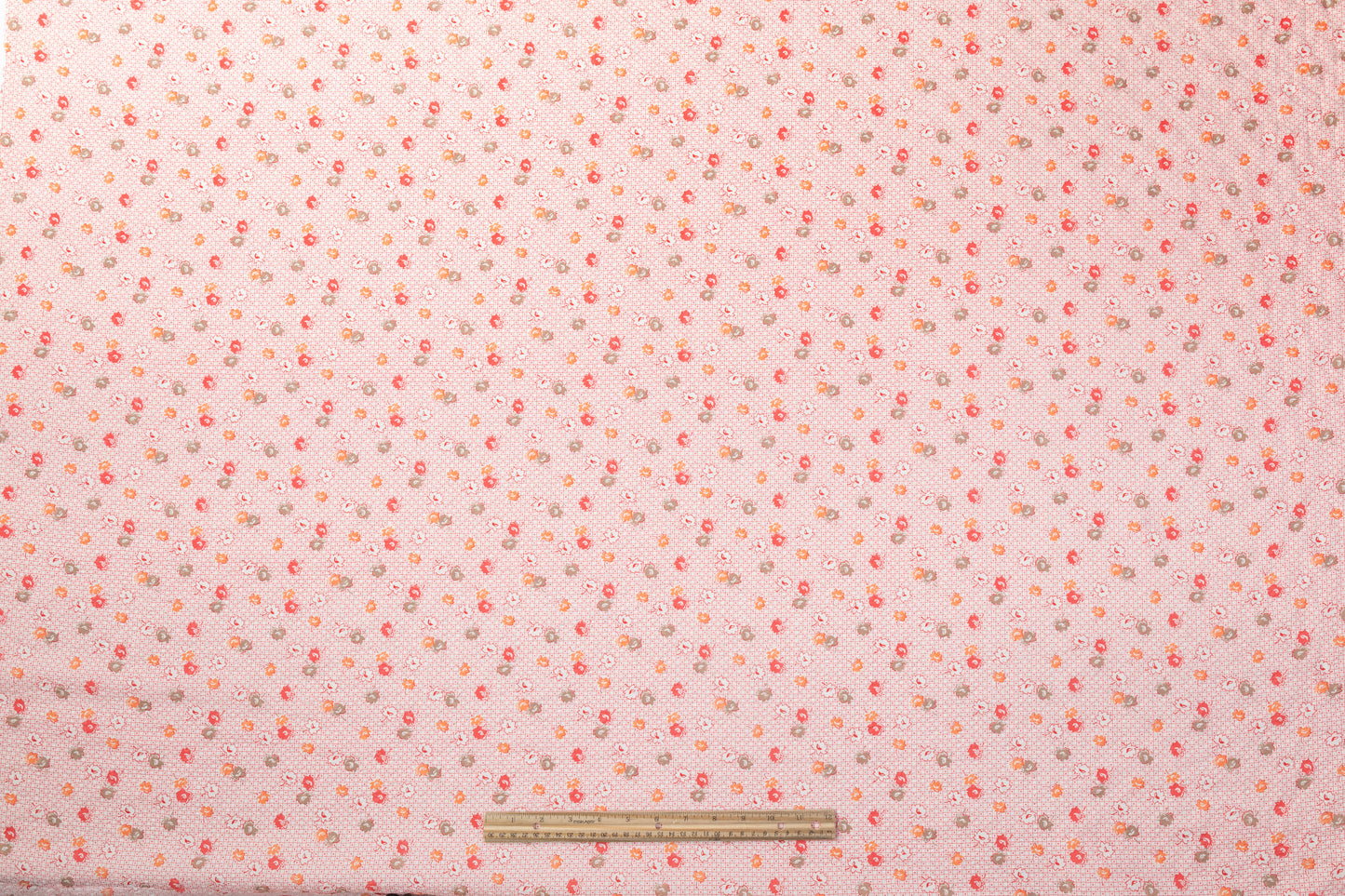 Crinkled Printed Italian Cotton - Coral / Orange / Brown