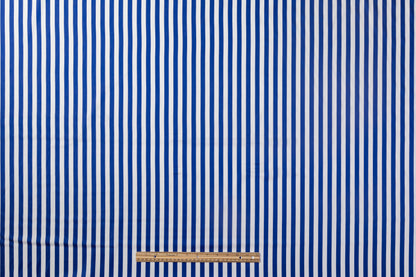 Striped Viscose Twill - Blue / White