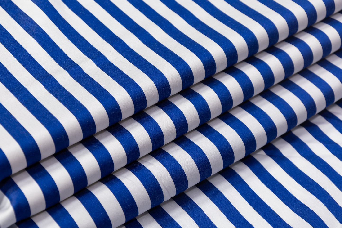 Striped Viscose Twill - Blue / White