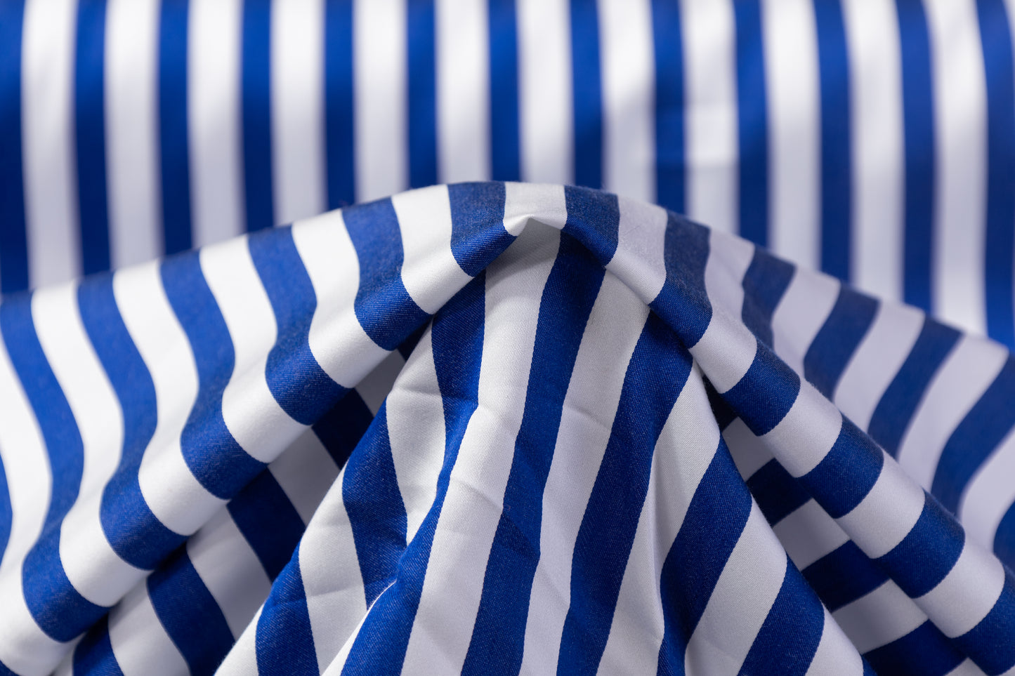 Striped Viscose Twill - Blue / White