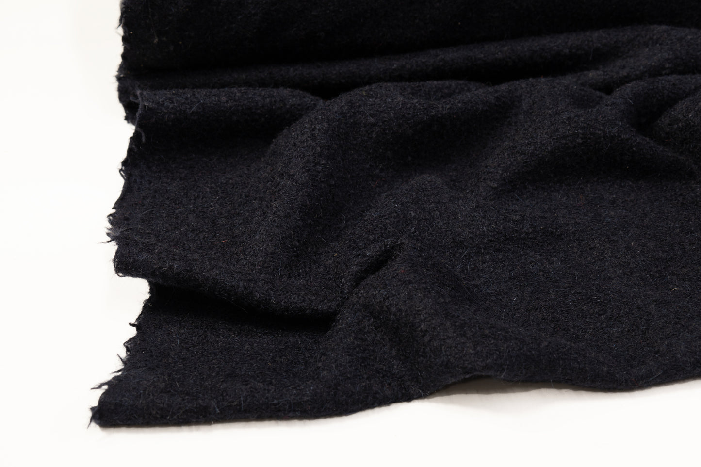 Wool Boucle Coating - Dark Navy