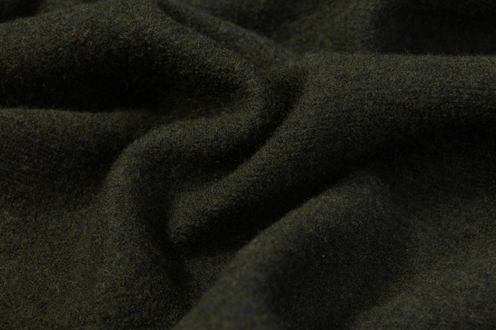 Boiled Wool Coating - Dark Green – Prime Fabrics