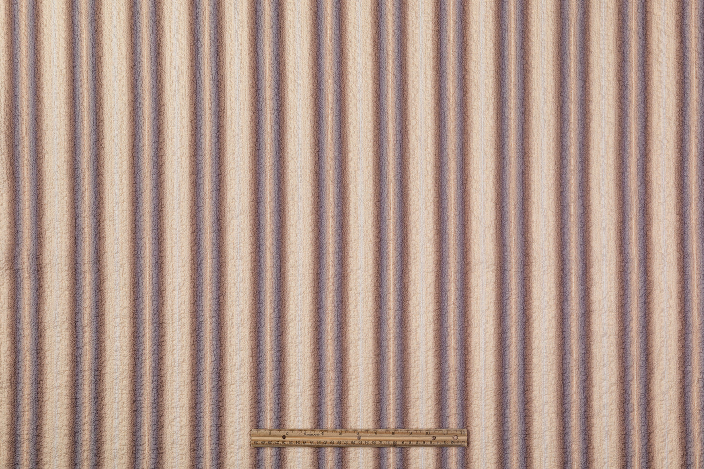 Striped Italian Crinkled Cotton - Beige / Brown / Gray