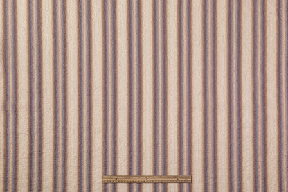 Striped Italian Crinkled Cotton - Beige / Brown / Gray