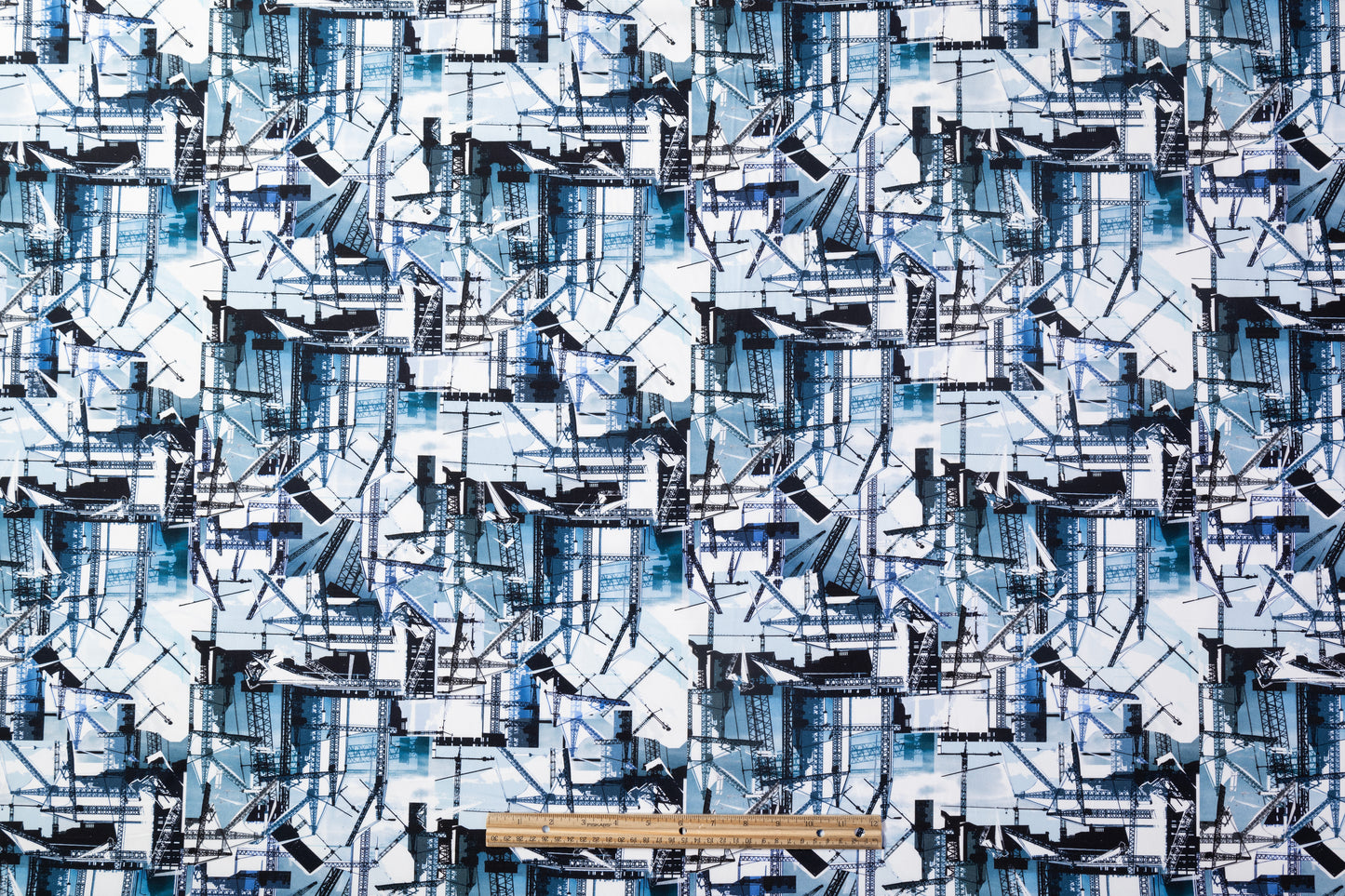 Industrial Printed Italian Cotton - Blue / White