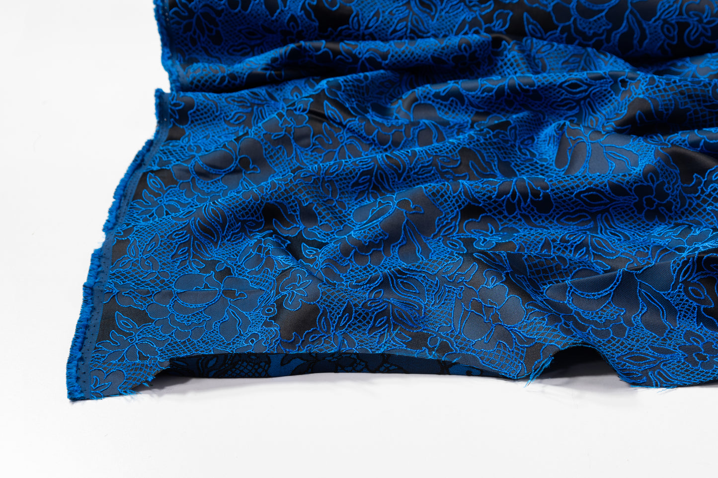 Floral Brocade - Royal Blue / Black