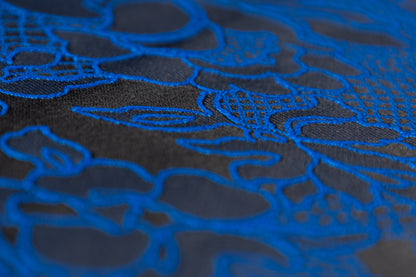 Floral Brocade - Royal Blue / Black