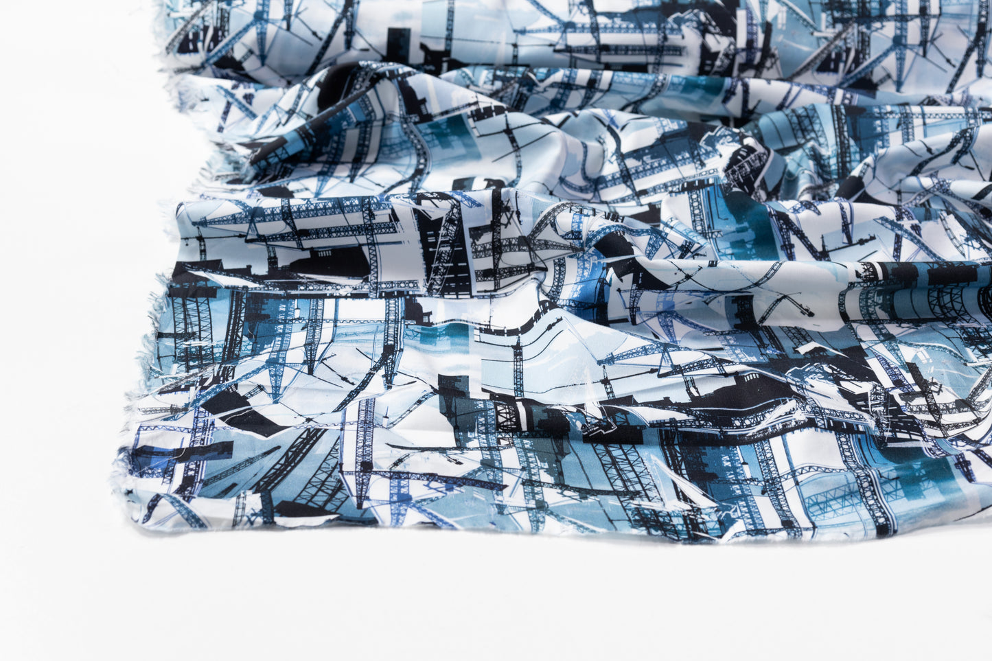 Industrial Printed Italian Cotton - Blue / White