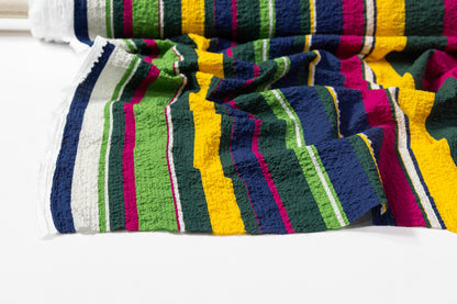 Striped Italian Crinkled Cotton - Multicolor