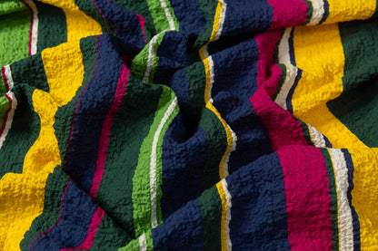 Striped Italian Crinkled Cotton - Multicolor