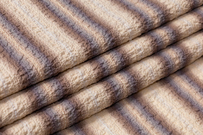 Striped Italian Crinkled Cotton - Beige / Brown / Gray