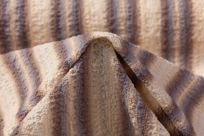 Striped Italian Crinkled Cotton - Beige / Brown / Gray