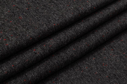 Italian Wool Tweed Suiting - Charcoal Gray