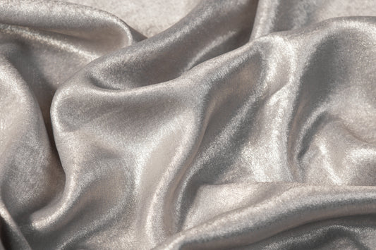 Shimmer Crepe de Chine - Gray / Gold