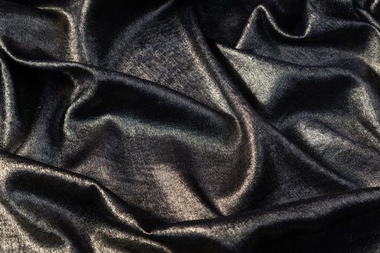 Shimmer Crepe de Chine - Navy Gold