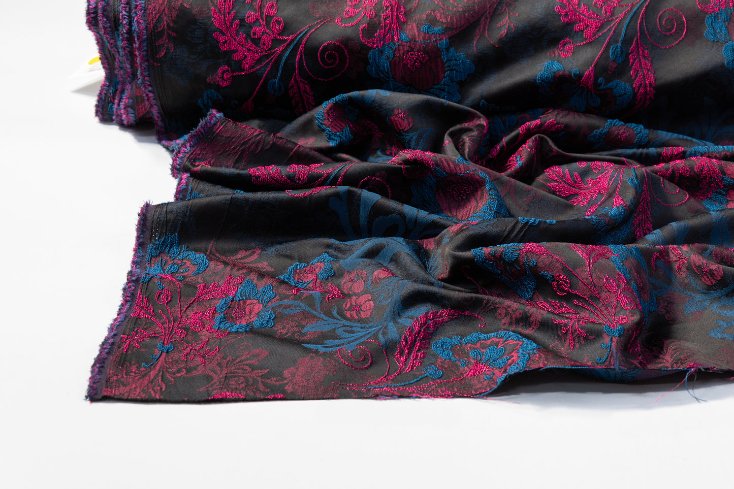 Floral Brocade - Royal Blue / Fuchsia