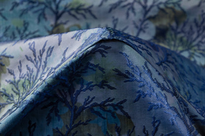 Branch Italian Brocade - Blue / Green