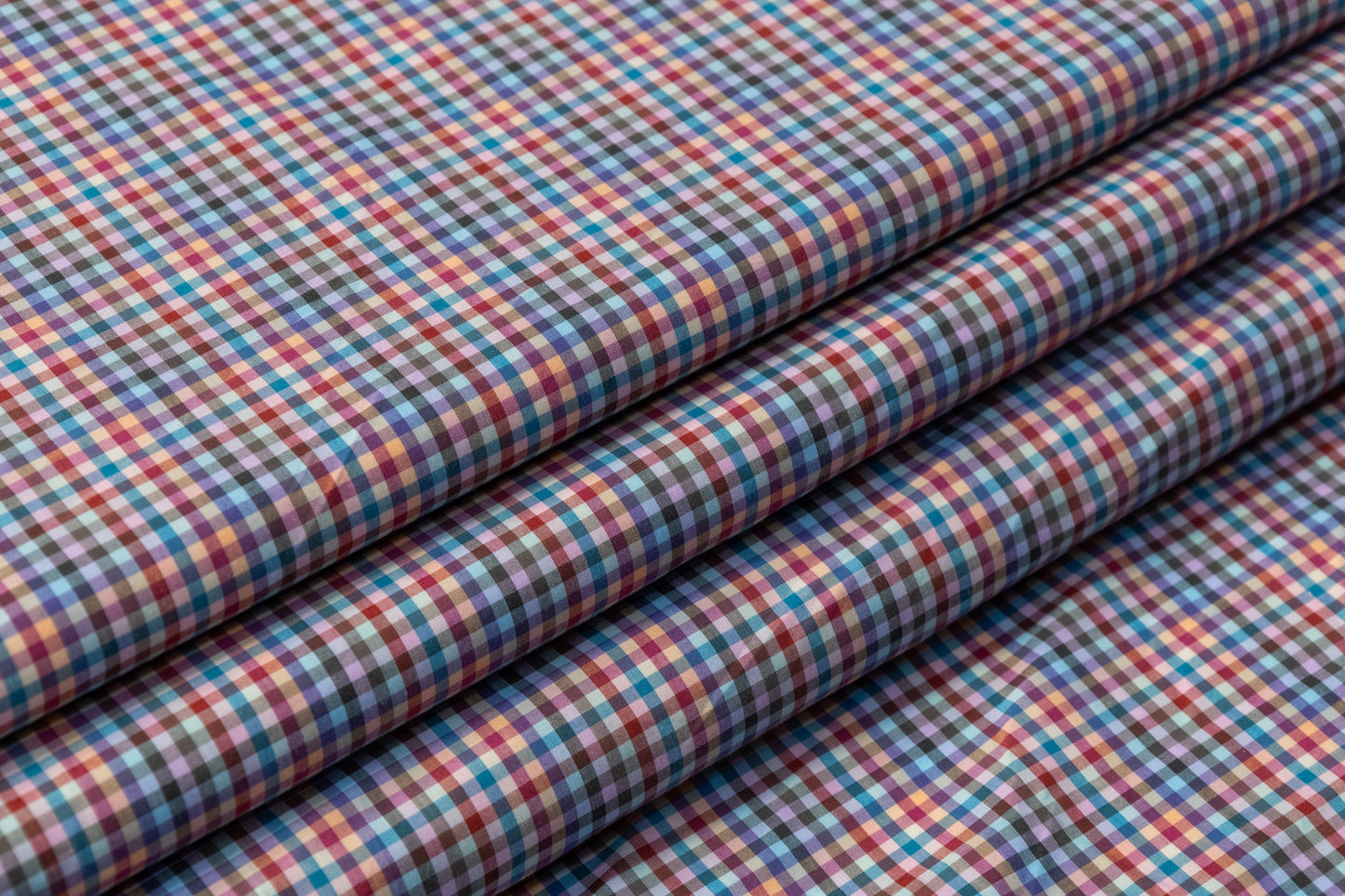 Micro-Plaid Cotton Shirting - Multicolor