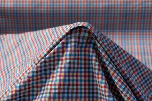 Micro-Plaid Cotton Shirting - Multicolor