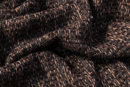 Wool Blend Tweed - Brown