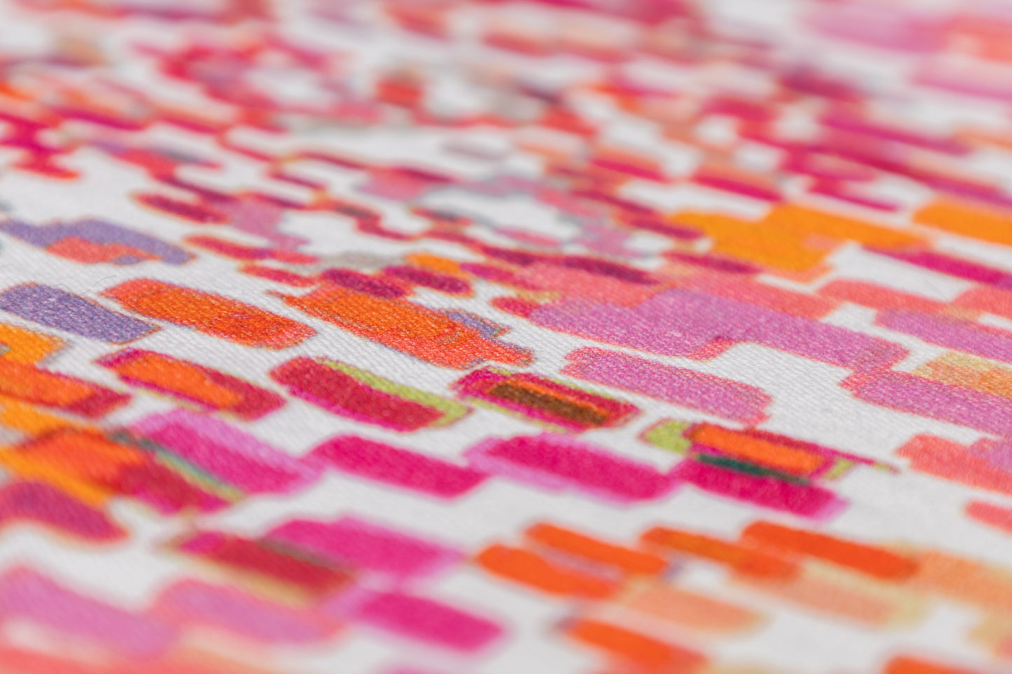 Paint Stroke Printed Cotton Twill - Magenta / Orange