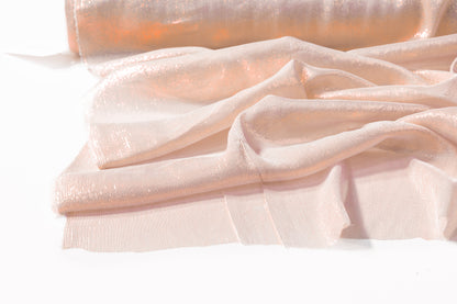 Silk Chiffon Lamé - Blush / Gold