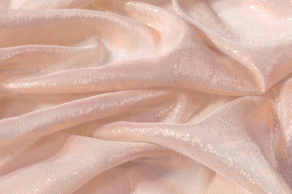 Silk Chiffon Lamé - Blush / Gold